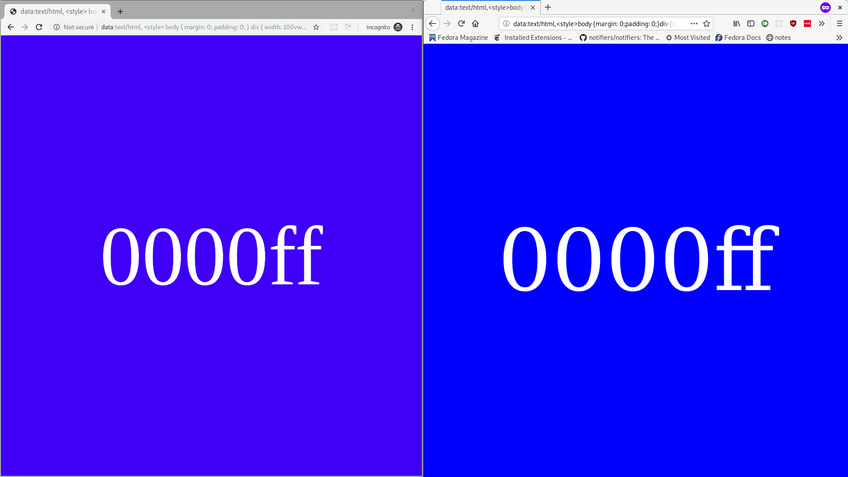 Difference between Firefox and Chromium color